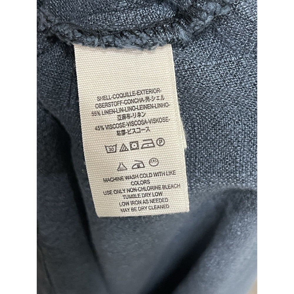 Free People 'Rainz'  Linen Duster Jacket Long Dress Blue Oversized Size Medium - Picture 8 of 10